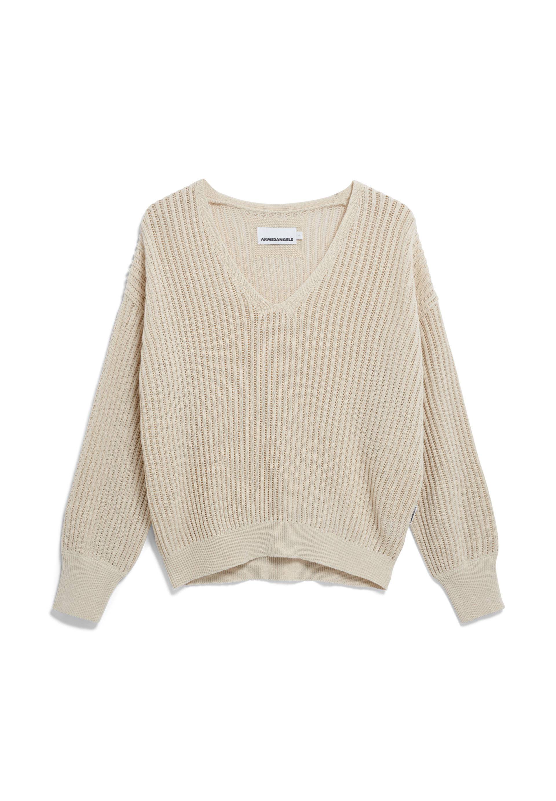 Armedangels - LINEN BLEND KNIT SWEATER raw white - Gr. - M von Armedangels