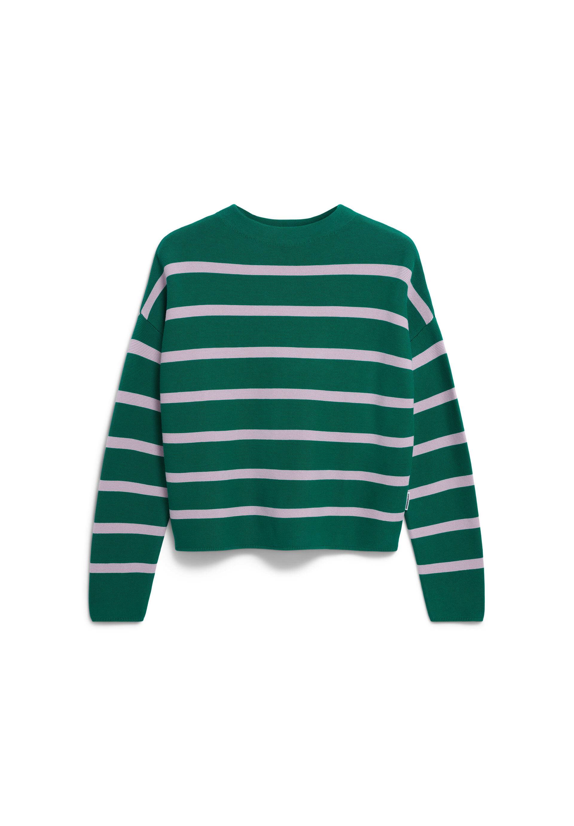 Armedangels - MERINAA STRIPES emerald green-ice grape - Gr. - S von Armedangels