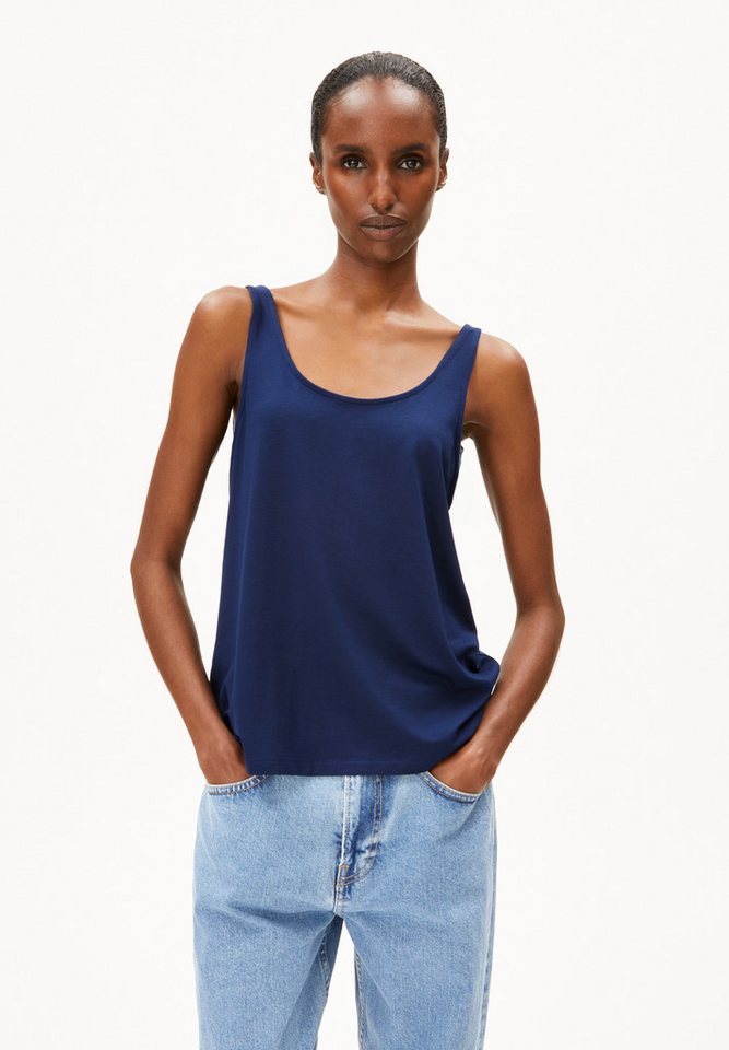 Armedangels Shirttop ASHRAANI SOLID (Regular Fit) Tiefer Rundhalsausschnitt von Armedangels