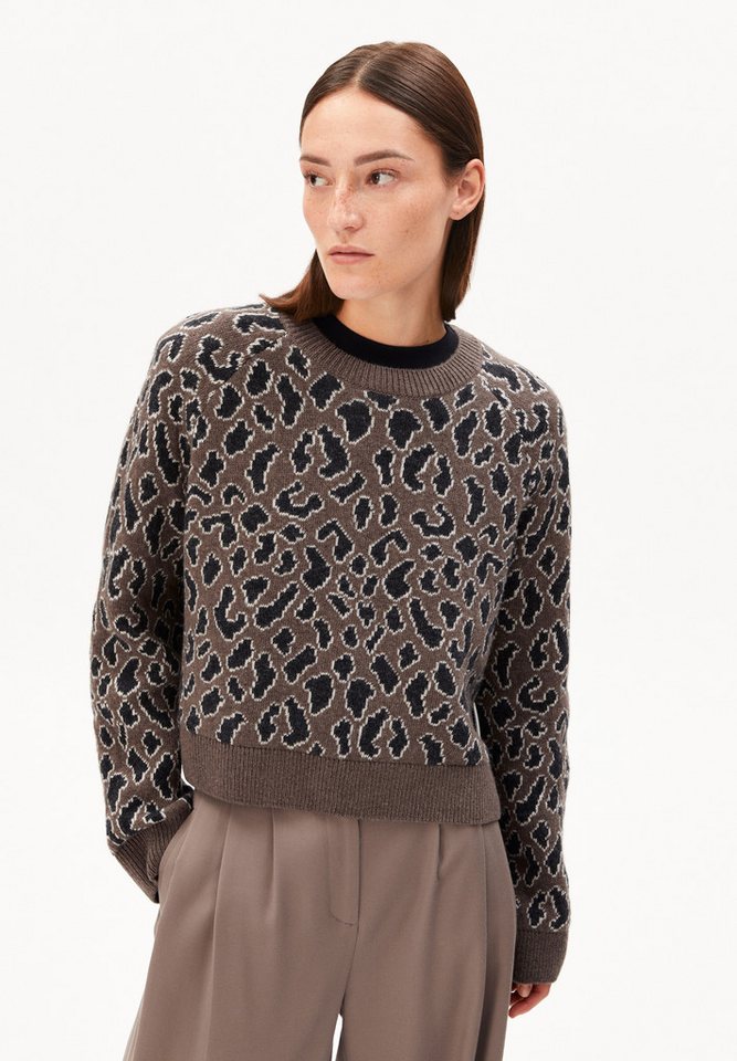 Armedangels Strickpullover DILIRIAA LEOPAA Pullover aus recyclem Bio-Woll Mix Loose Fit von Armedangels