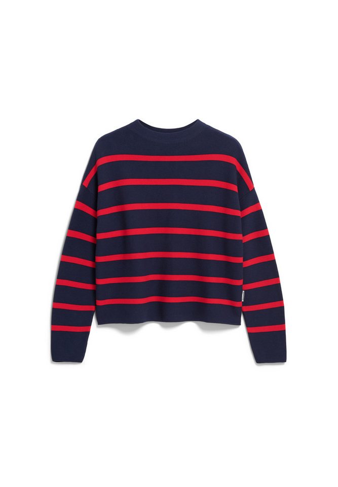 Armedangels Strickpullover MERINAA STRIPES Pullover aus Bio-Baumwolle (Loose Fit) Mock-Ausschnitt von Armedangels