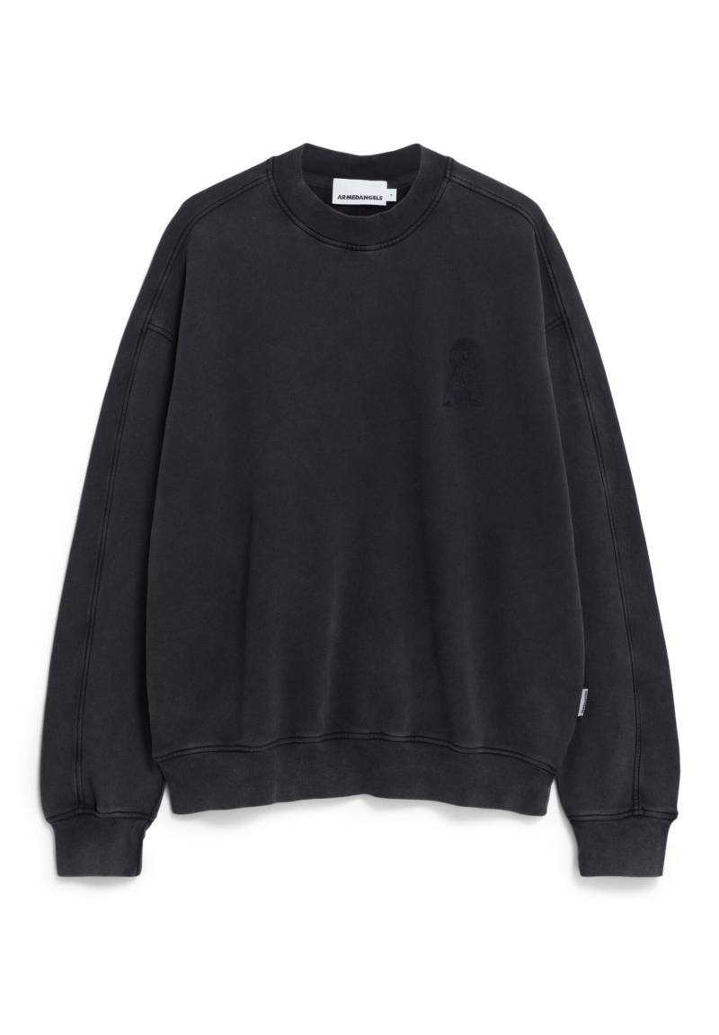 Armedangels - Sweatshirt aus Bio-Baumwolle - Emaal Crewneck GMT Dye schwarz - Gr. - M von Armedangels