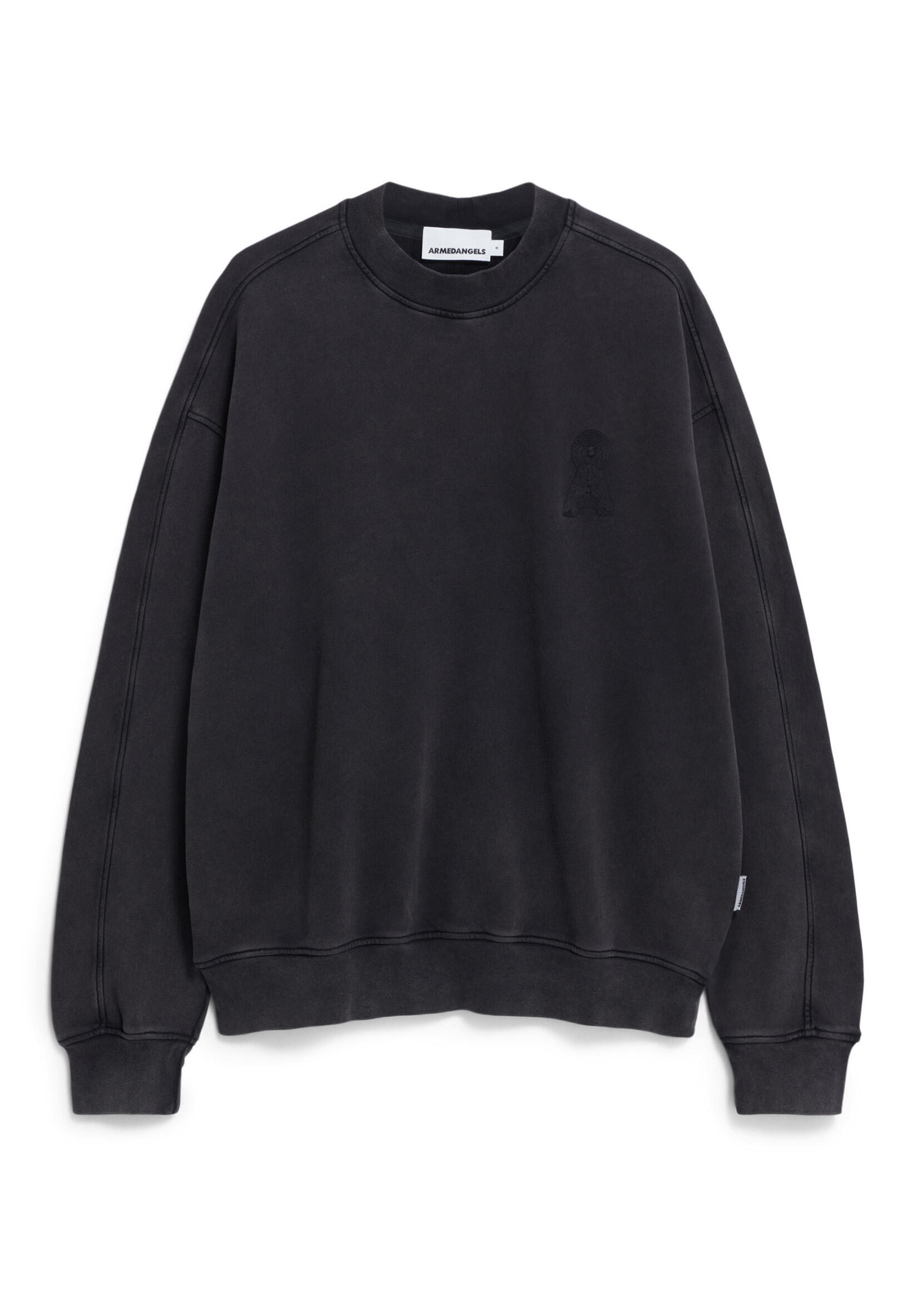 Armedangels - Sweatshirt aus Bio-Baumwolle - Emaal Crewneck GMT Dye schwarz - Gr. - S von Armedangels