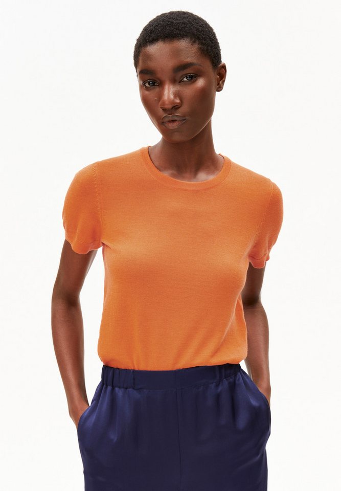 Armedangels T-Shirt GUILIAA MERINO Strickshirt aus Merino-Wolle (Slim Fit) Rundhalsausschnitt von Armedangels