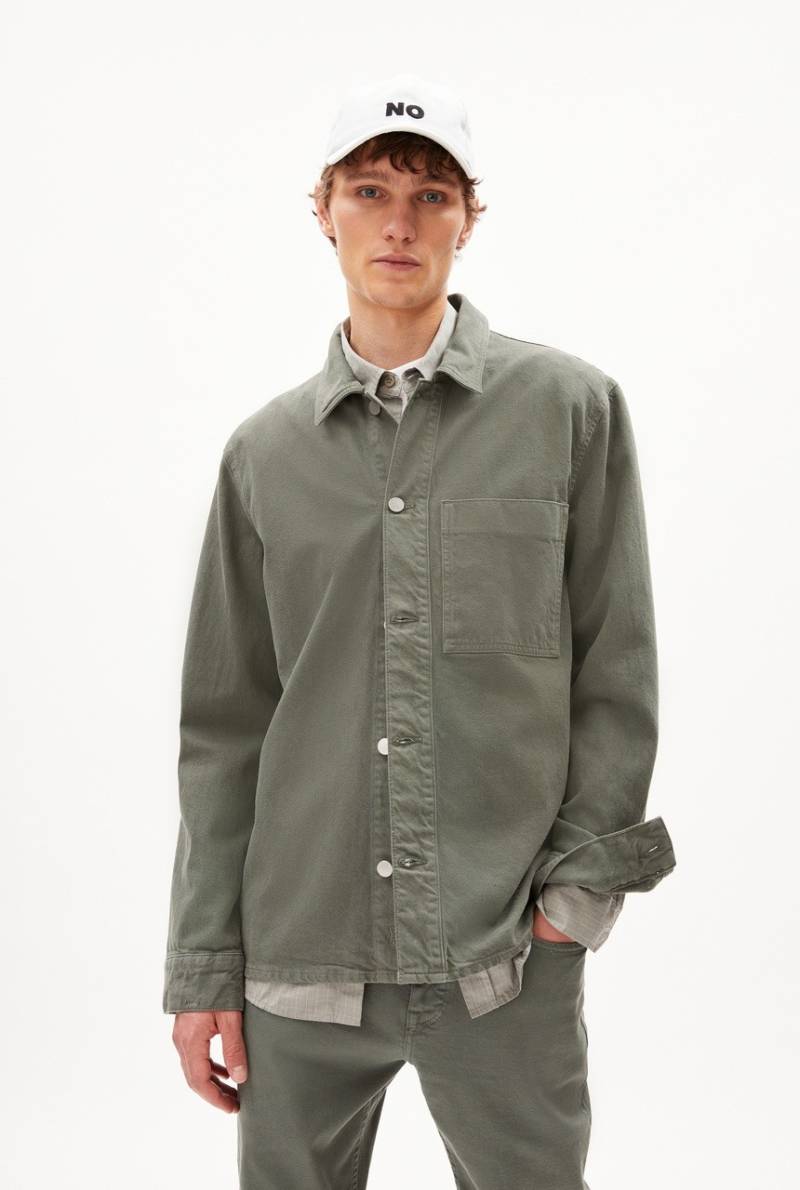 FAARN GMT DYE | Armedangels | vegane Jacke | grey green L von Armedangels