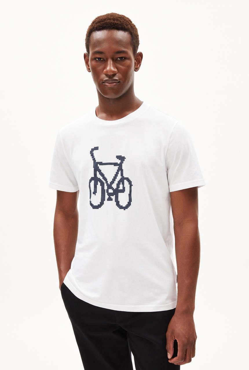 JAAMES FUN BIKE | Armedangels | veganes T-Shirt | white L von Armedangels