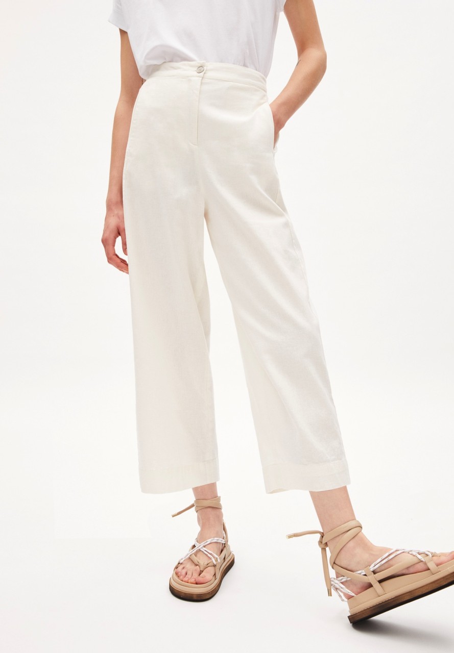 KARUNAA LINO | Armedangels | vegane Hose | creme-weiss L von Armedangels