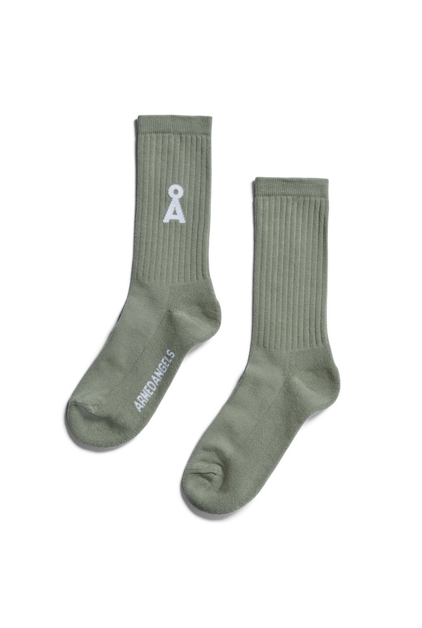 SAAMUS BOLD | Armedangels | vegane Socken | grey green 39-42 von Armedangels