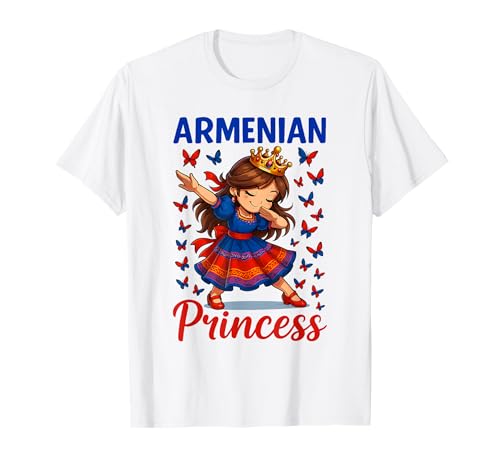 Armenische Prinzessin Dabbing Girl Kulturkleid Souvenir Kinder T-Shirt von Armenia Pride Heritage Traditional Girls Co