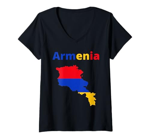 Damen Armenien T-Shirt, Armenische Kleidung, Armenien Shirts für Frauen T-Shirt mit V-Ausschnitt Damen Armenien T-Shirt, Armenische Kleidung, Armenien Shirts für Frauen T-Shirt mit V-Ausschnitt von Armenian flag tshirt, Armenia tshirts for kids