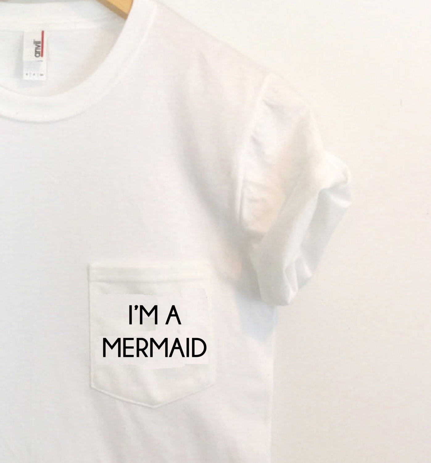 Ich Bin Eine Meerjungfrau Taschen-T-stück Weißes T-Shirt Ich Bin Eine Meerjungfrau Taschen-T-stück Weißes T-Shirt von ArmiTee