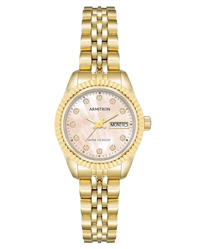Armitron Women's Genuine Crystal Accented Day/Date Function Bracelet Watch, 75/2475 Gold von Armitron