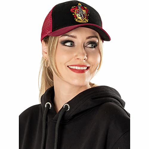 Harry Potter Unisex Gryffindor Trucker Cap Baseballkappe, Schwarz, One Size von Harry Potter