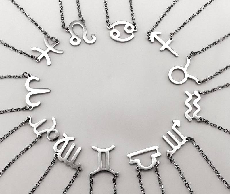 Edelstahl Halskette in Silber Mit Sternzeichen Anhänger, Kette Sternzeichen, Damen Sternzeichenanhänger von ArmoniaCollier