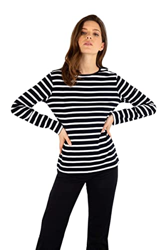 Armor Lux Damen Marine-Stil Crozon aus Baumwolle T-Shirt, Mehrfarbig (Rich Navy/Blanc Bi8), Small (Herstellergröße: 1) von Armor Lux