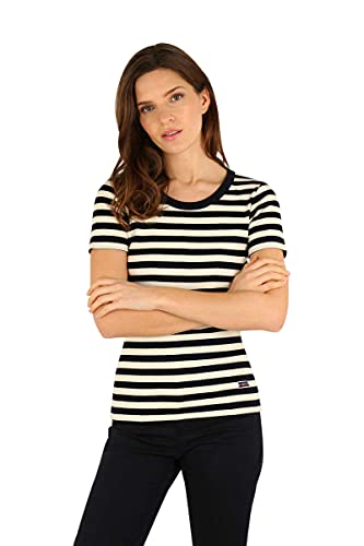 Armor Lux Damen Hillion T-Shirt, Mehrfarbig (Rich Navy/Nature Bi5), Large (Herstellergröße: 3) von Armor Lux