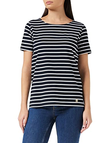 Armor Lux Damen Marine-Stil aus Leichter Baumwolle T-Shirt, Mehrfarbig (Rich Navy/Blanc Bi8), X-Large (Herstellergröße: 4) von Armor Lux