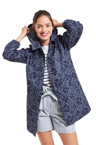 Armor Lux Damen Imperméable Déperlant Capuche Imprimé Wasserabweisend, Kapuze, Bedruckt mit Deauville, Seal/Eventi-Blumenprint, 44 von Armor Lux