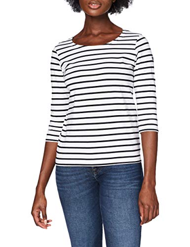 Armor Lux Damen Langarmshirt 6225, Gr. 40 (Herstellergröße: 3 - L), Weiß (Bi9 Blanc/Rich Navy) von Armor Lux