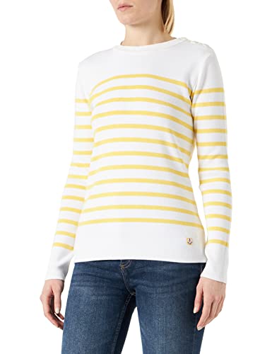 Armor Lux Damen Marin Groix Pullover, Weiß/Grapefruit, XXL von Armor Lux