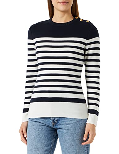 Armor Lux Damen Marine, Langen Ärmeln Pullover, Weiß/Rich Navy, XS von Armor Lux