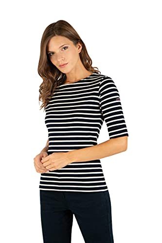 Armor Lux Damen Marinière ncale Femme T-Shirt, Blau (Bi5 Rich Navy/Nature Bi5), 44 (Herstellergröße: 5) von Armor Lux