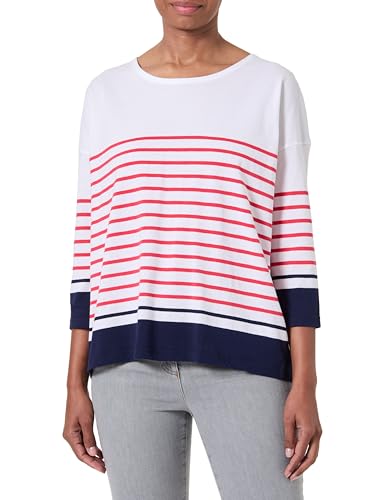 Armor Lux Damen Marinière Oversized À Manches 3/4 Col Rond en Coton Léger Femme Pullover, Weiß/Tomato/Seal, 38 Armor Lux Damen Marinière Oversized À Manches 3/4 Col Rond en Coton Léger Femme Pullover, Weiß/Tomato/Seal, 38 von Armor Lux