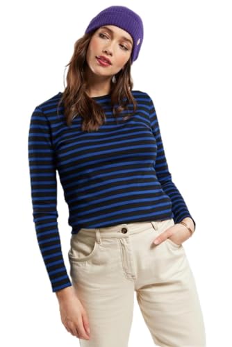 Armor Lux Damen Matrosenhemd aus rustikaler Baumwolle Pullover, Schwarz/Sodalith, 38 von Armor Lux
