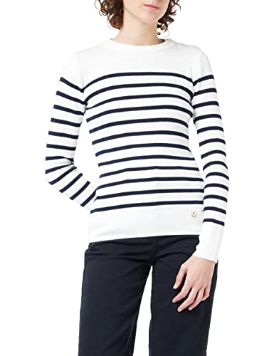 Armor Lux Damen Pull Marin Groix HÃritage Femme Pullover, Weiß (4Fq Milk/Rich Navy 4Fq), 34 (Herstellergröße: 0) von Armor Lux