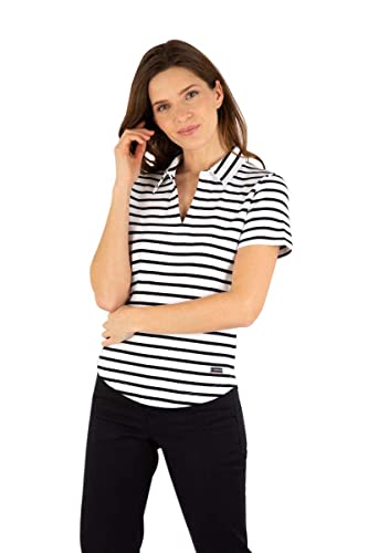 Armor Lux Damen Quille Poloshirt, Mehrfarbig (Blanc/Rich Navy Bi9), X-Large (Herstellergröße: 4) von Armor Lux