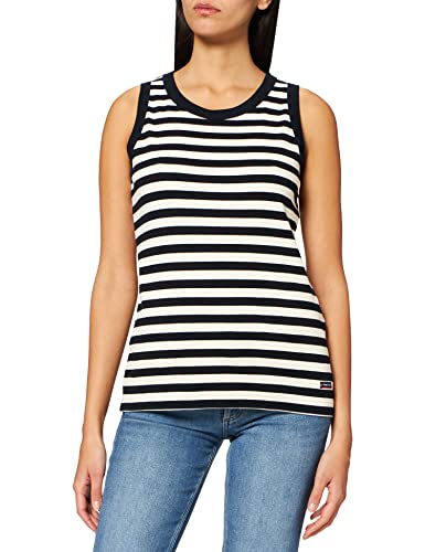 Armor Lux Damen Tanktop Saint-Cast aus Baumwolle und Elasthan Top, Mehrfarbig (Rich Navy/Nature Bi5), Medium (Herstellergröße: 2) von Armor Lux