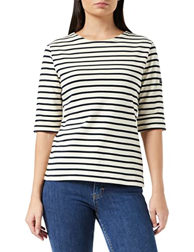 Armor Lux Damen T-Shirt, Mehrfarbig (Nature/Rich Navy Bi7), Medium (Herstellergröße: 2) von Armor Lux