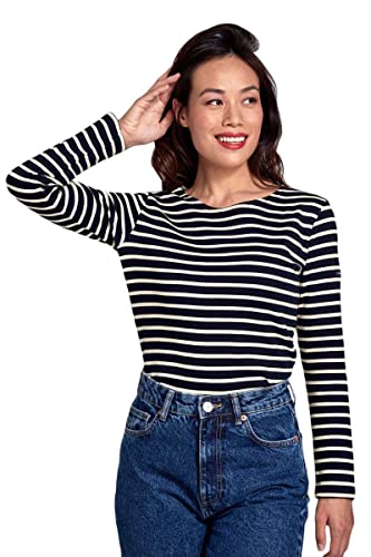 Armor Lux Damen T-Shirt, Mehrfarbig (Rich Navy/Nature Bi5), XX-Large (Herstellergröße: 5) von Armor Lux