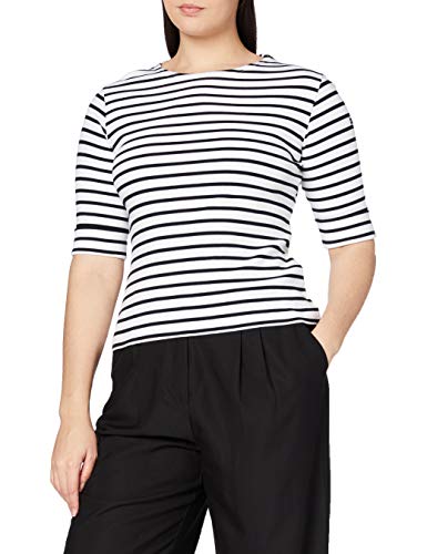 Armor Lux Damen T-Shirt , Blanc (Bi9 Blanc/Rich Navy), 42 EU, Herstellungsgröße: 3 von Armor Lux