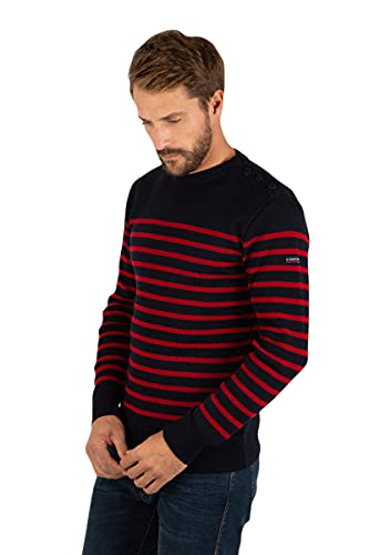 Armor Lux Herren 76828 Pullover, Mehrfarbig (Navire/Piment I78), S EU von Armor Lux