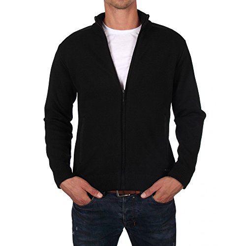 Armor Lux Herren Cardigan Carnac Homme Sweatshirt, Schwarz (010 Schwarz 010 Schwarz), Medium von Armor Lux