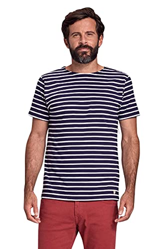 Armor Lux Herren Hoedic T Shirt, Mehrfarbig (Navire/Blanc 600), L EU von Armor Lux