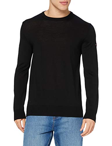 Armor Lux Herren Rundhalsausschnitt Damgan aus Merinowolle Pullover, Schwarz (010 Schwarz 010 Schwarz), Large von Armor Lux