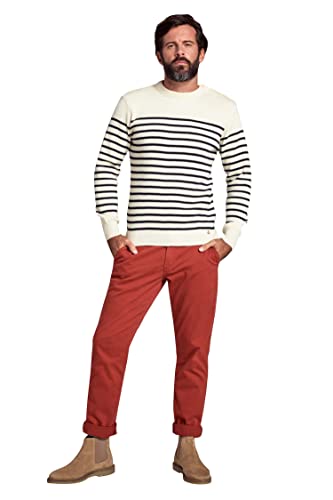Armor Lux Herren Gestreifter Matrosenpullover Molène aus Wolle Pullover, Mehrfarbig (395 Natur/Navi 395 Natur/Schiff), Large von Armor Lux