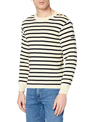 Armor Lux Herren Pullover Pull Marin Rayé Foue, Blau (Nature/Rich Navy Bi7), 3 von Armor Lux