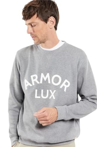 Armor Lux Herren RDC-Sweatshirt mit Bio-Aufdruck Pullover, Misty Grey/Armor, XS von Armor Lux