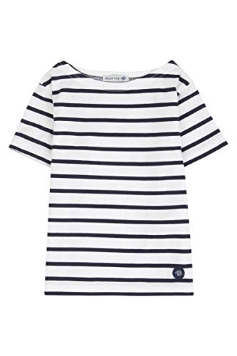Armor Lux Mädchen Matrosenshirt Kids aus leichte Baumwolle T-Shirt, Mehrfarbig (Blanc/Navire 400), 12 Jahre von Armor Lux