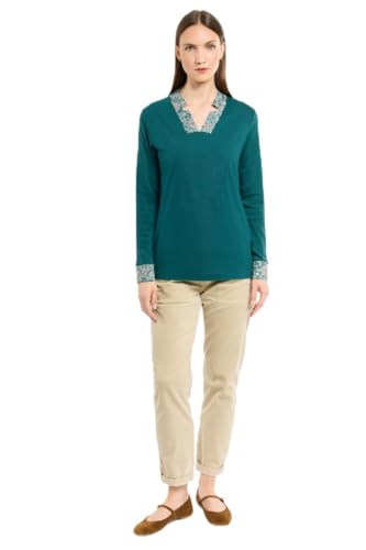 Armor-lux Damen 76815_rlu T-Shirt, Dark Sea Imp.passionflower, L von Armor Lux