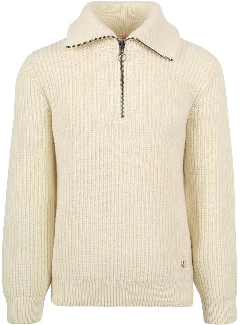 Armor-Lux Camionneur Half Zip Pullover Wolle Ecru - Größe XXL von Armor-lux