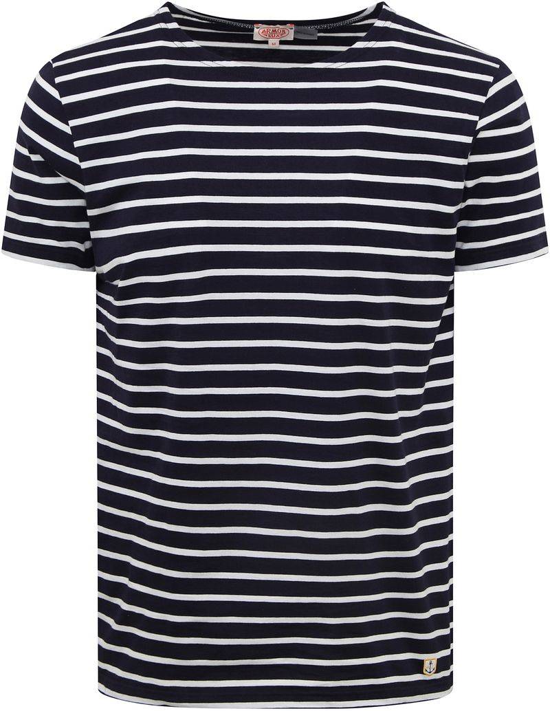 Armor-Lux T-Shirt Streifen Navy - Größe M von Armor-lux