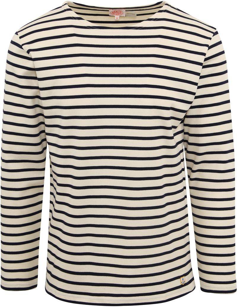 Armor-Lux Pullover Streifen Schwarz Ecru - Größe M von Armor-lux