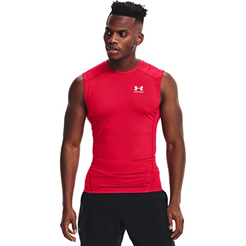 Under Armour Herren Ua Hg Armour Comp Sl atmungsaktives Tank Top, komfortables Funktionsshirt,Rot (600)/Weiß,Medium Tall von Under Armour