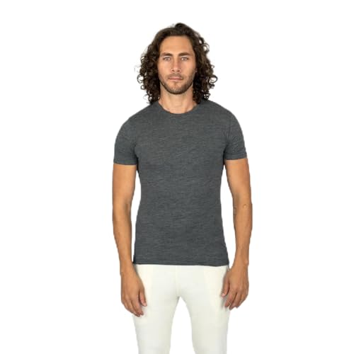 Arms of Andes | Men's Sustainable Alpaca Wool Hiking T-Shirt: 160 Ultralight - Relaxed Fit | Gray XXL von Arms of Andes