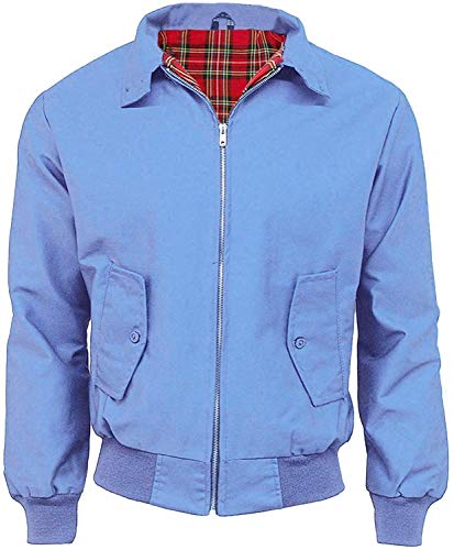 Army And Workwear Harrington-Jacke mit kariertem Futter, gefertigt in Großbritannien, Herren, mit Reißverschluss, Klassische Bomberjacke von Army And Workwear