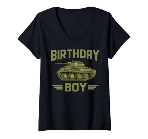 Damen Armee Geburtstag Shirt - Armee Party Militär Geburtstag Junge T-Shirt mit V-Ausschnitt von Army Shirts By No1 Tees